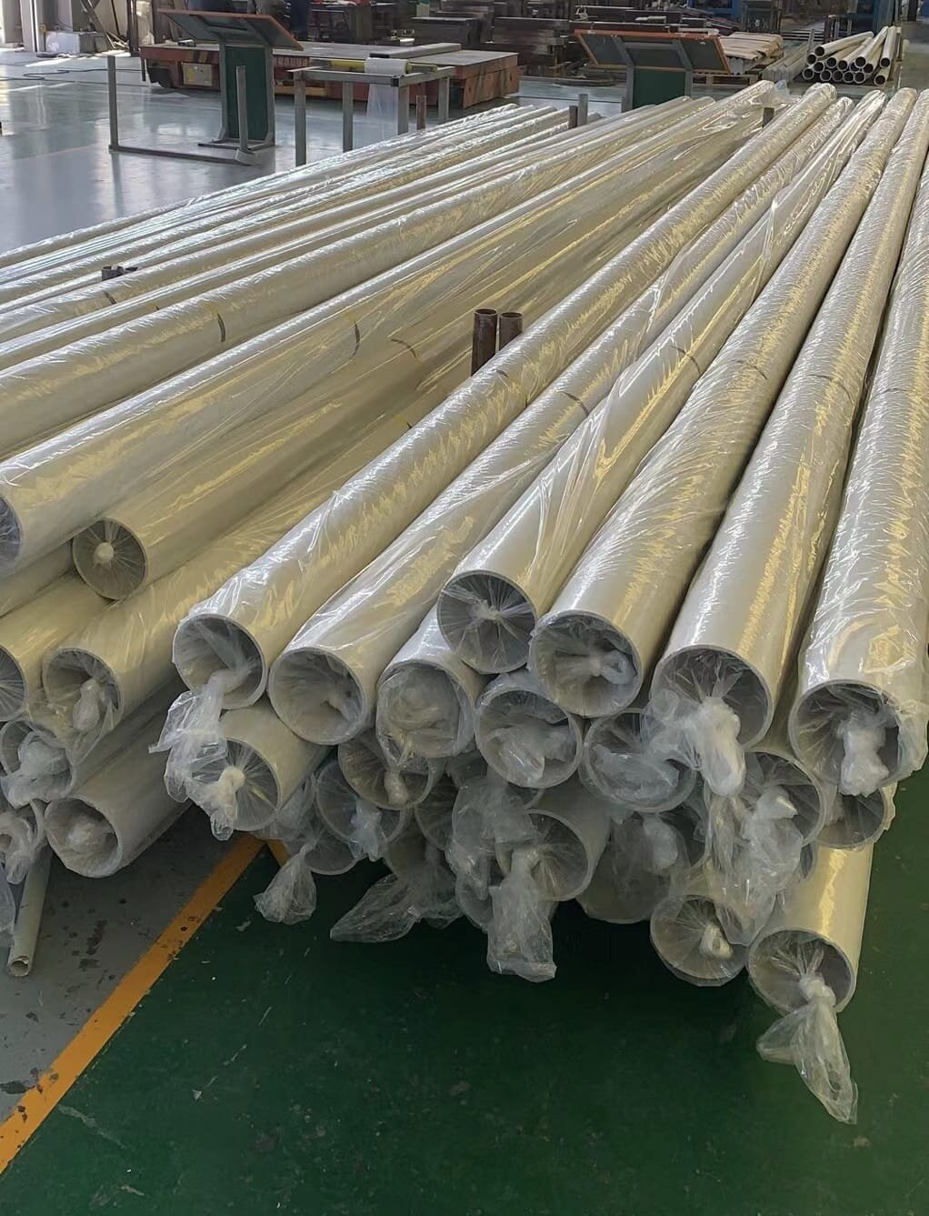 FRP ADSS poles, 6m to 24m, bundled at the factory