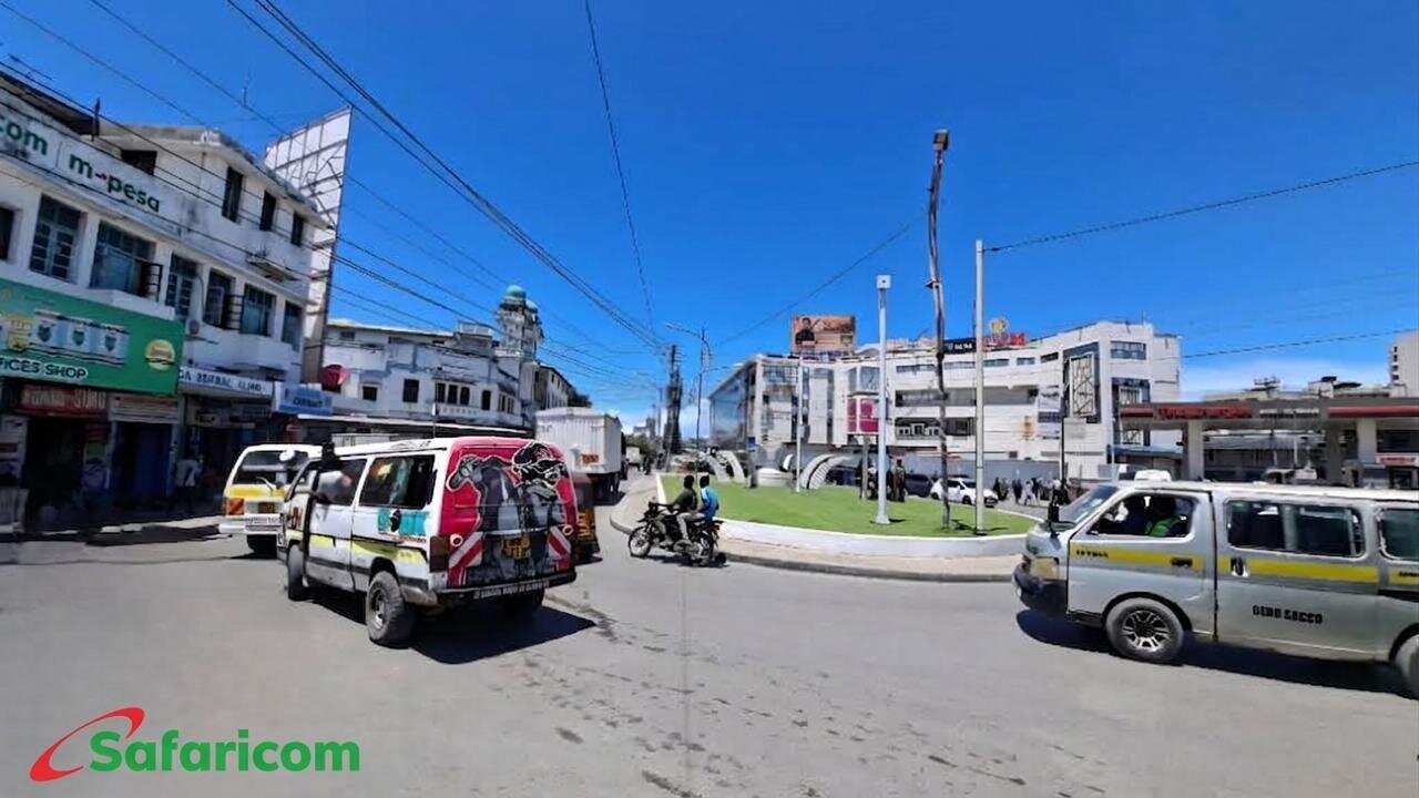 OMBRA FRP poles carrying lighting and cabling for Safaricom network infrastructure